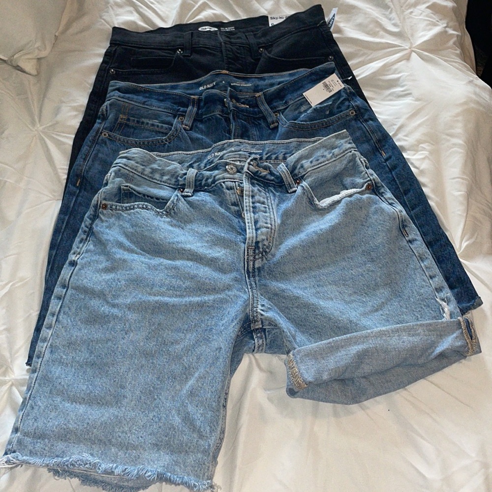 3 Trendy Denim Shorts Trio